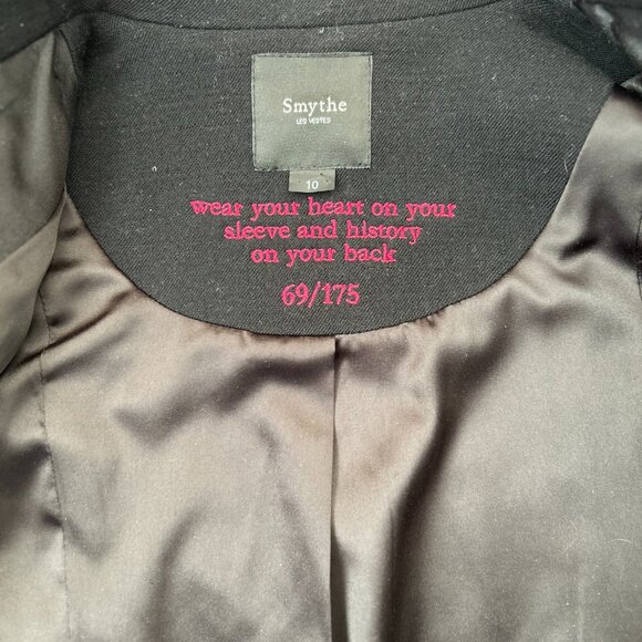 Smythe Black Wool and Silk Blazer Size US 10 - Picture 5 of 9